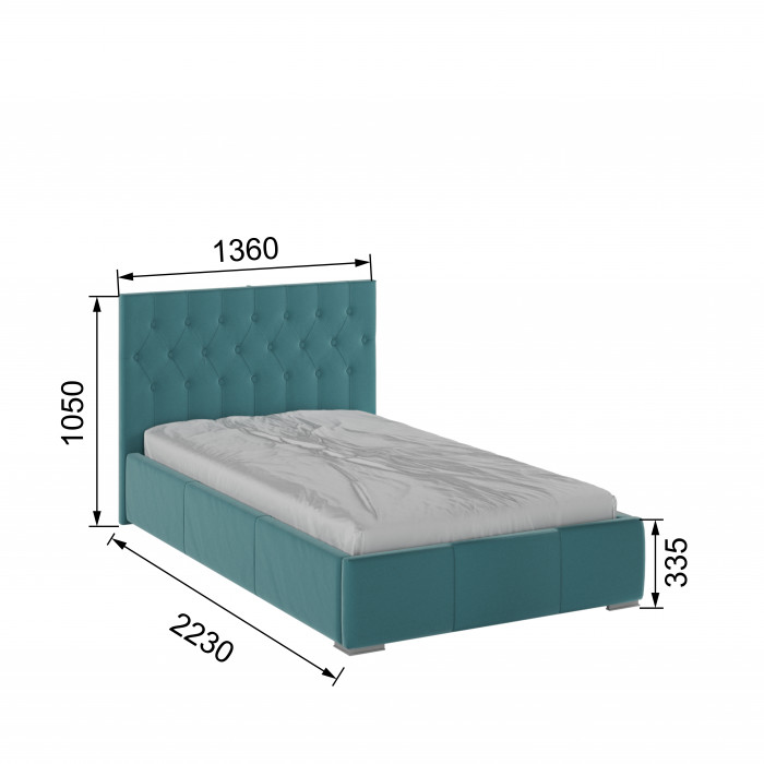 Октавия Кровать интерьерная 120 бирюза ромб, ПМ