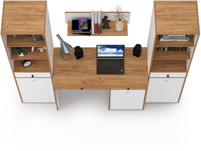 Вуди Компоновка № 08, белый премиум/дуб крафт золотой