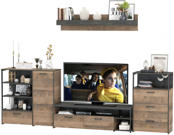 Трувор Гостиная 012, дуб гранж песочный/интра