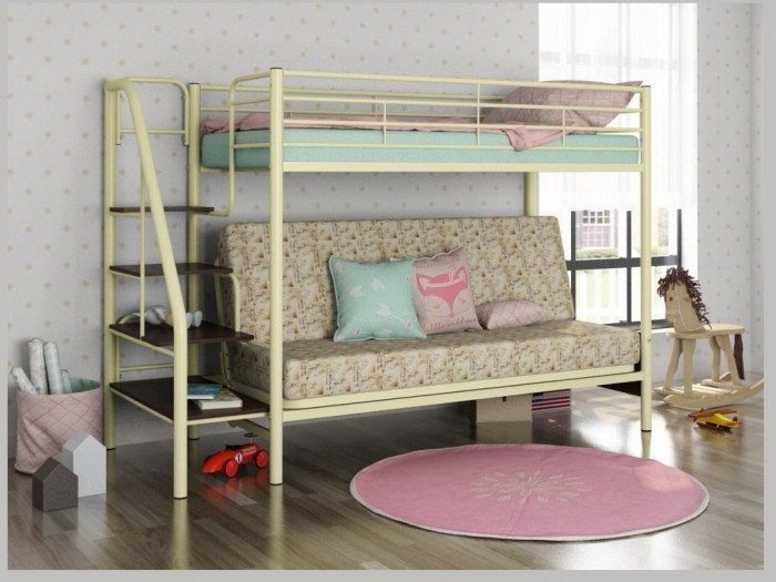 Двухъярусная кровать Мадлен-3 90/120х190 (Гобелен Пифагор, Черный)