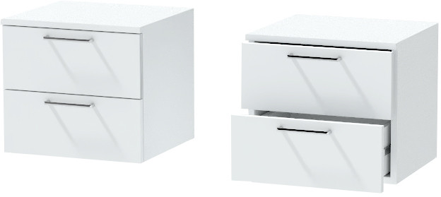 Тумба-6 прикроватная подвесная "Иннэс-7", Белый/Белый глянец