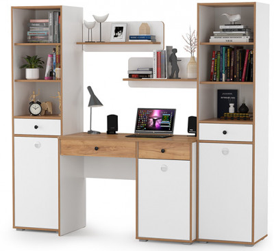 Вуди Компоновка № 09, белый премиум/дуб крафт золотой