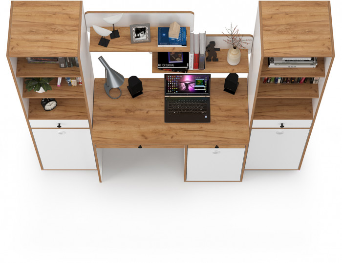 Вуди Компоновка № 09, белый премиум/дуб крафт золотой