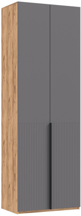 Шкаф 2-х створчатый Марвэл, Крафт золотой/Браш графит