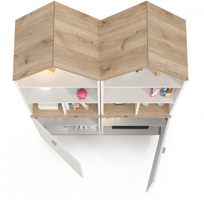 Эйп 13.14 Стеллаж + 13.14 Стеллаж, цвет белый/дуб белый, ШхГхВ 106х41,5х183,8 см., универсальная сборка