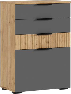 Роджина Комод 600 (Графит, Крафт золотой)