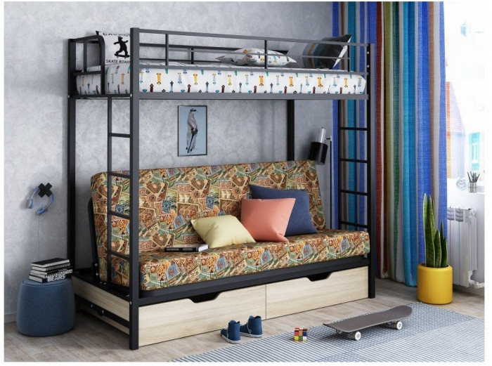 Двухъярусная кровать Мадлен ЯЯ (Серый)