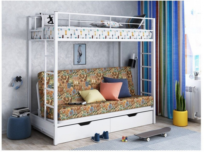 Двухъярусная кровать Мадлен ЯЯ (Серый)