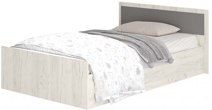 "Фиеста" кровать 1,2м LIGHT (1350х750х2032) дуб крафт белый