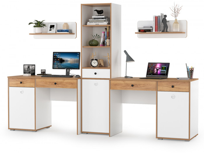 Вуди Компоновка № 11, белый премиум/дуб крафт золотой