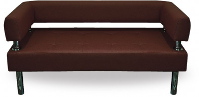 Диван Бизнес 120, экокожа, коричневый