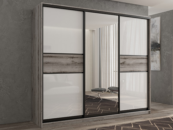 Шкаф-купе Кааппи 10 Эвок Окаменелый 250х60х230 см