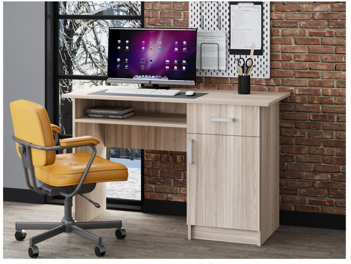 Стол письменный ПС-01 (с дверкой) (Дуб Крафт белый)