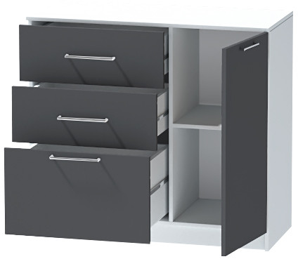 Комод №2 "Иннэс-7", Белый/Графит