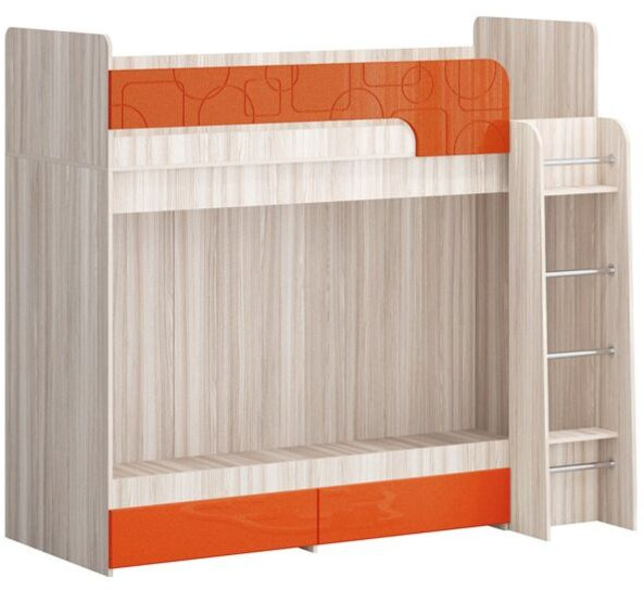 Двухъярусная кровать Бемби МДФ NEW, ясень (Гарвиш, Ясень шимо светлый)