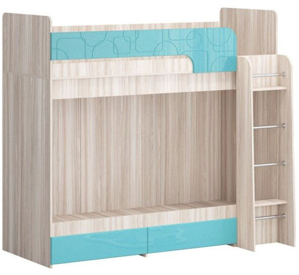Двухъярусная кровать Бемби МДФ NEW, ясень (Гарвиш, Ясень шимо светлый)
