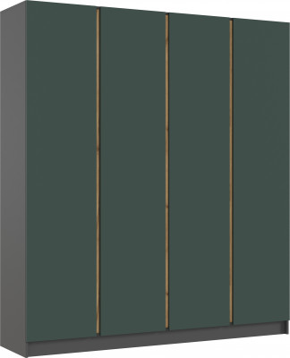 Келвин Шкаф 4-х створчатый 2000, Графит/Изумрудный