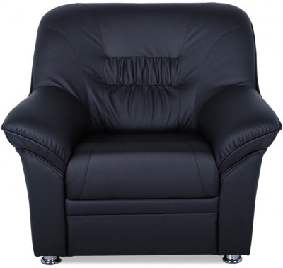 Кожаное кресло &quot;Карелия&quot; цвет черный, для офиса, дома, в гостиную, на кухню