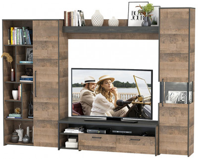 Трувор Гостиная 019, дуб гранж песочный/интра