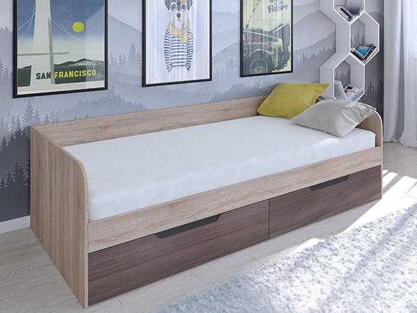 Кровать Астра одноярусная Сонома/Дуб Шамони