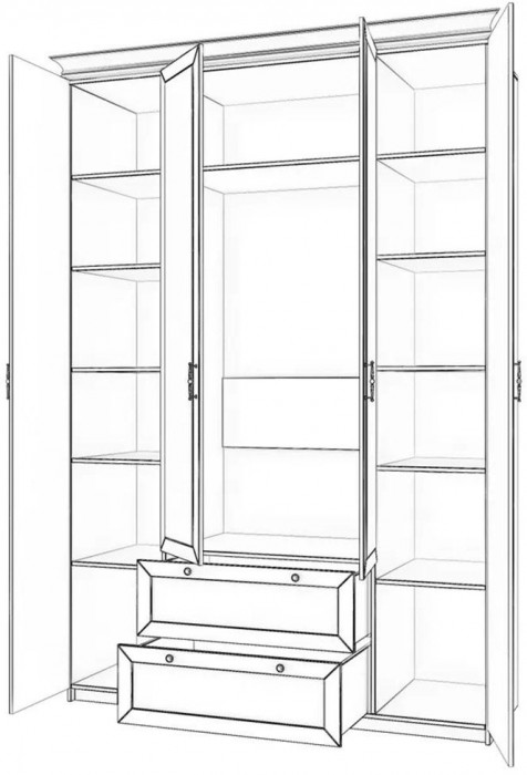 Бэль Шкаф четырехдверный Слоновая кость