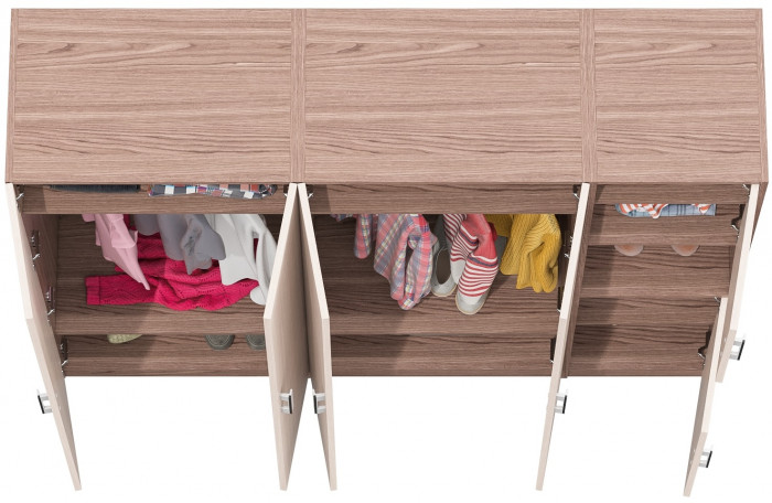 Шкаф С-МД-СК9Ш+Пенал С-МД-СК9П+Шкаф С-МД-СК9Ш, ясень шимо светлый/ясень шимо тёмный