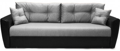 Диван-кровать Амстердам, 150х195, раскладной, еврокнижка, пружинный блок, рогожка/экокожа, серый