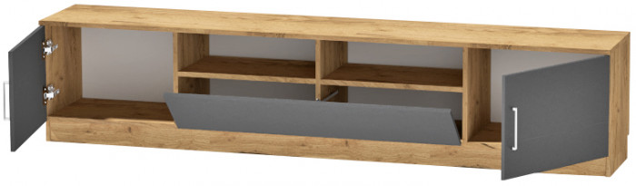 Тумба-3 под ТВ напольная "Иннэс-7", Крафт золотой/Графит