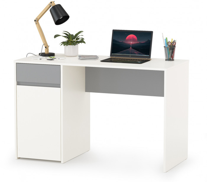 Торонто Компоновка № 06, цвет белый шагрень/стальной серый, ШхГхВ 200х53,1х149,7 см., универсальная сборка