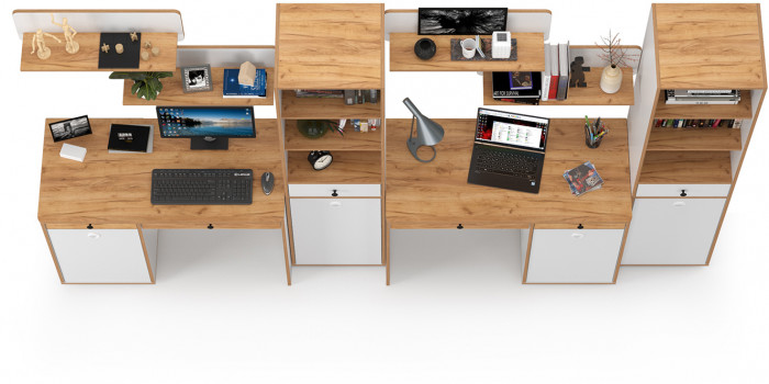 Вуди Компоновка № 16, белый премиум/дуб крафт золотой