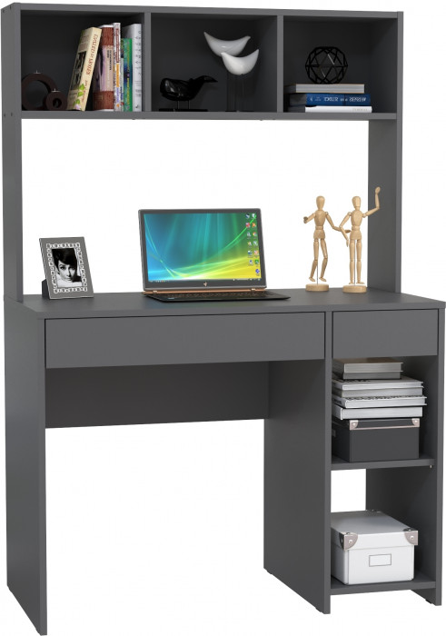 Стол компьютерный Комфорт 12.77F, цвет тёмно-серый, ШхГхВ 100х49,8х147 см., универсальная сборка