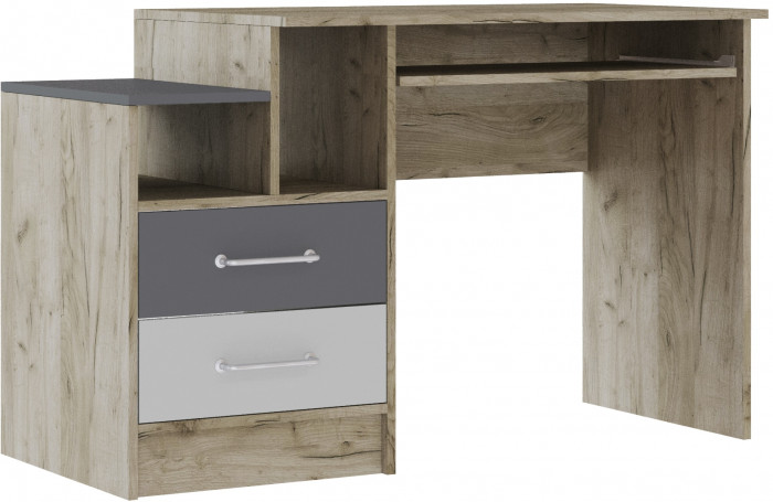 Стол письменный Колибри-Лофт, Дуб крафт серый/Графит серый