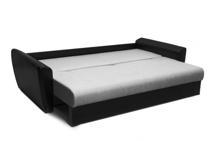 Диван-кровать Амстердам, 160х195, раскладной, еврокнижка, независимый пружинный блок, рогожка/экокожа, серый