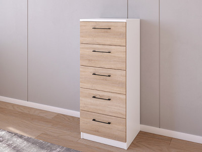 Комод 02/16 45х40х110 Белый/Сонома