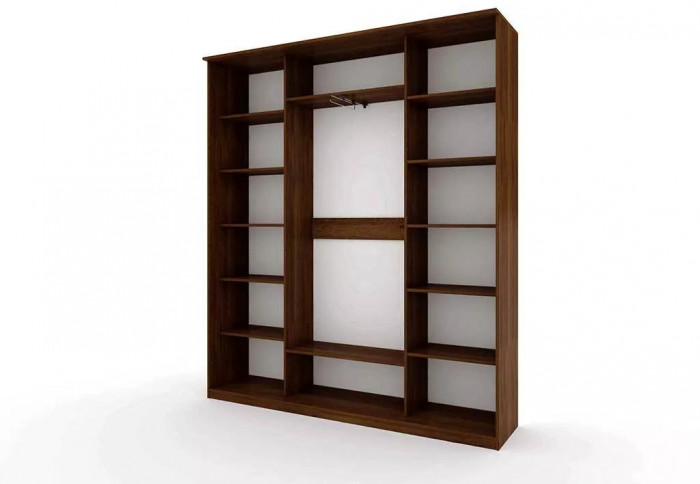 Шкаф купе Модерн 2076х450 3-х дверный 3-х секционный зеркальный с пескоструем №2 венге