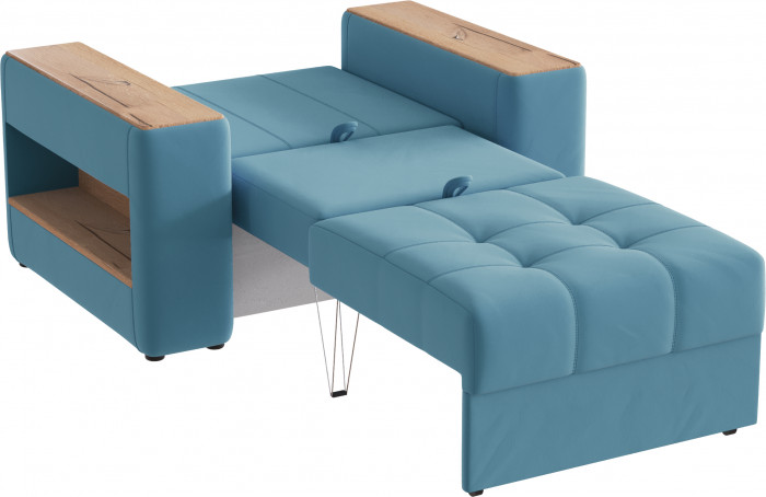 Кресло-кровать "Доро", Светло-голубой/МДФ дуб канадский
