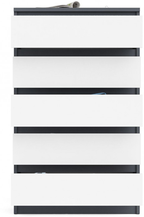 Мори Комод МК700.5, цвет графит/белый, ШхГхВ 70,4х41х114 см.