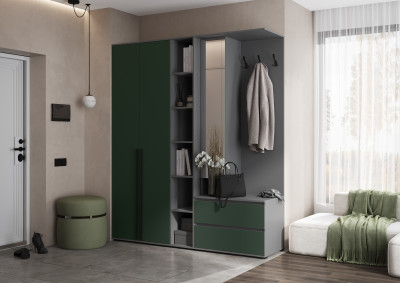 Норд Прихожая, композиция №3, Графит/Изумрудный