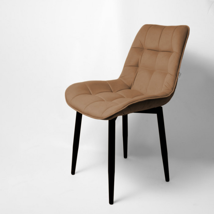 Стул "Бостон" черный матовый Velutto 03 капучино