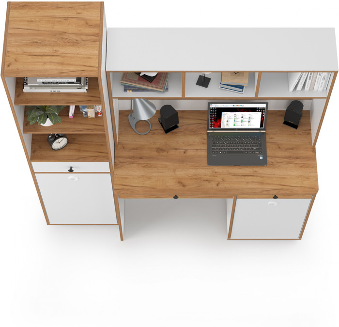 Вуди Компоновка № 05, белый премиум/дуб крафт золотой