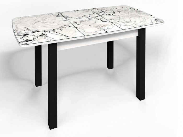 Стол СМ-1 Флорида ноги окрас квадратный белый/черный