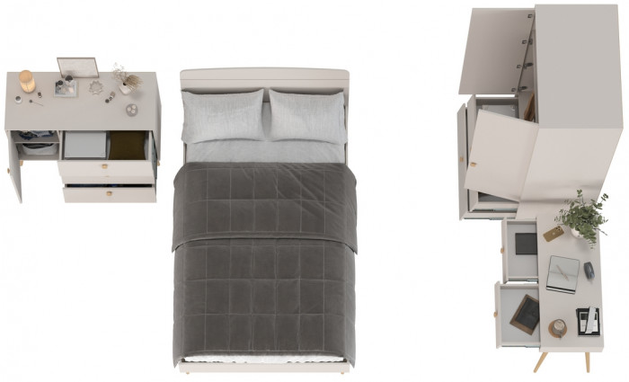 Афина Спальня 06-1200, цвет кашемир серый, сп.м. 1200х2000 мм., б/м, основание есть - фанера