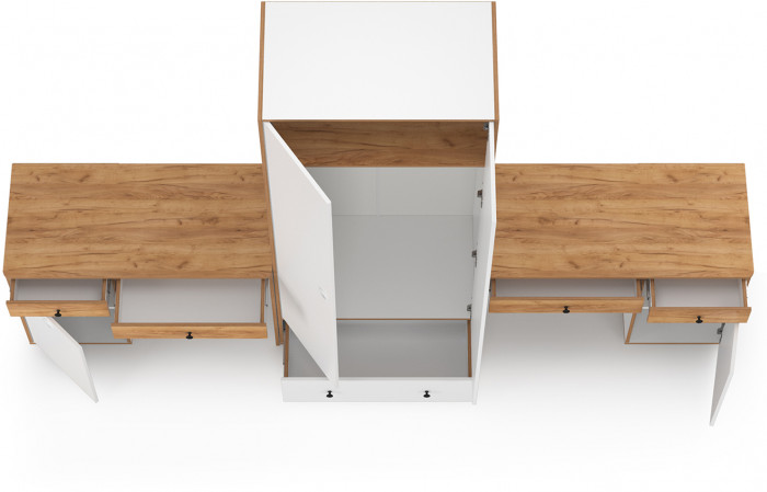 Вуди Компоновка № 25, белый премиум/дуб крафт золотой