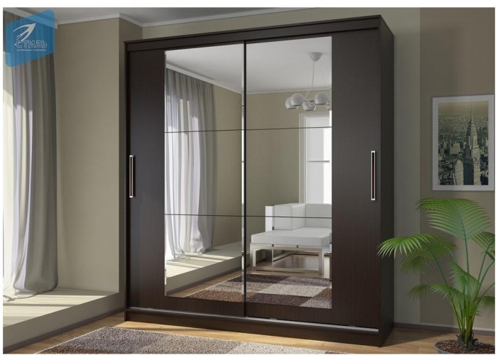 Шкаф-купе Комфорт 12 Прайм с прямыми зеркалами 200 (Сонома)