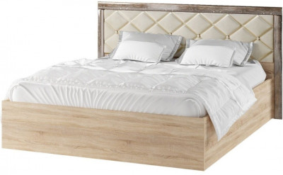 Мадлен Кровать 140+настил ДСП, сонома/дуб шале мореный