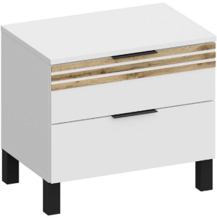 Модульная спальня Нао, набор №4, Дуб вотан/Белый (Профиль МДФ Дуб вотан)