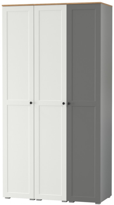 Остин 13.225 Шкаф-пенал 3 шт., цвет белый шагрень/серый графит/дуб крафт золотой, ШхГхВ 120х54,3х229,6 см., универсальная сборка