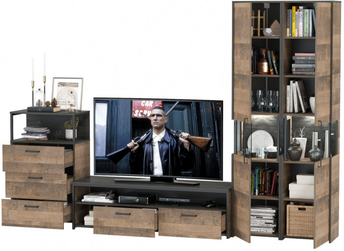 Трувор Гостиная 038, дуб гранж песочный/интра