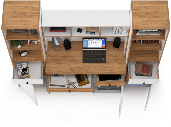 Вуди Компоновка № 07, белый премиум/дуб крафт золотой