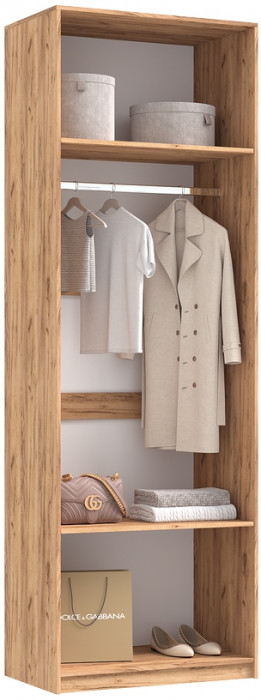 Полка косметическая со шкафом 2х-ств Марвэл, Крафт золотой/Браш вайт